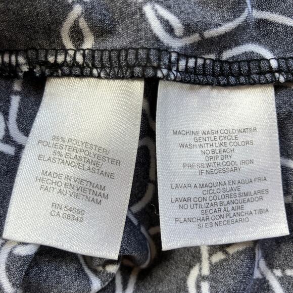 Evan Picone Chain Link Print Jersey Dress Size 10 Black White Classic - Picture 6 of 6